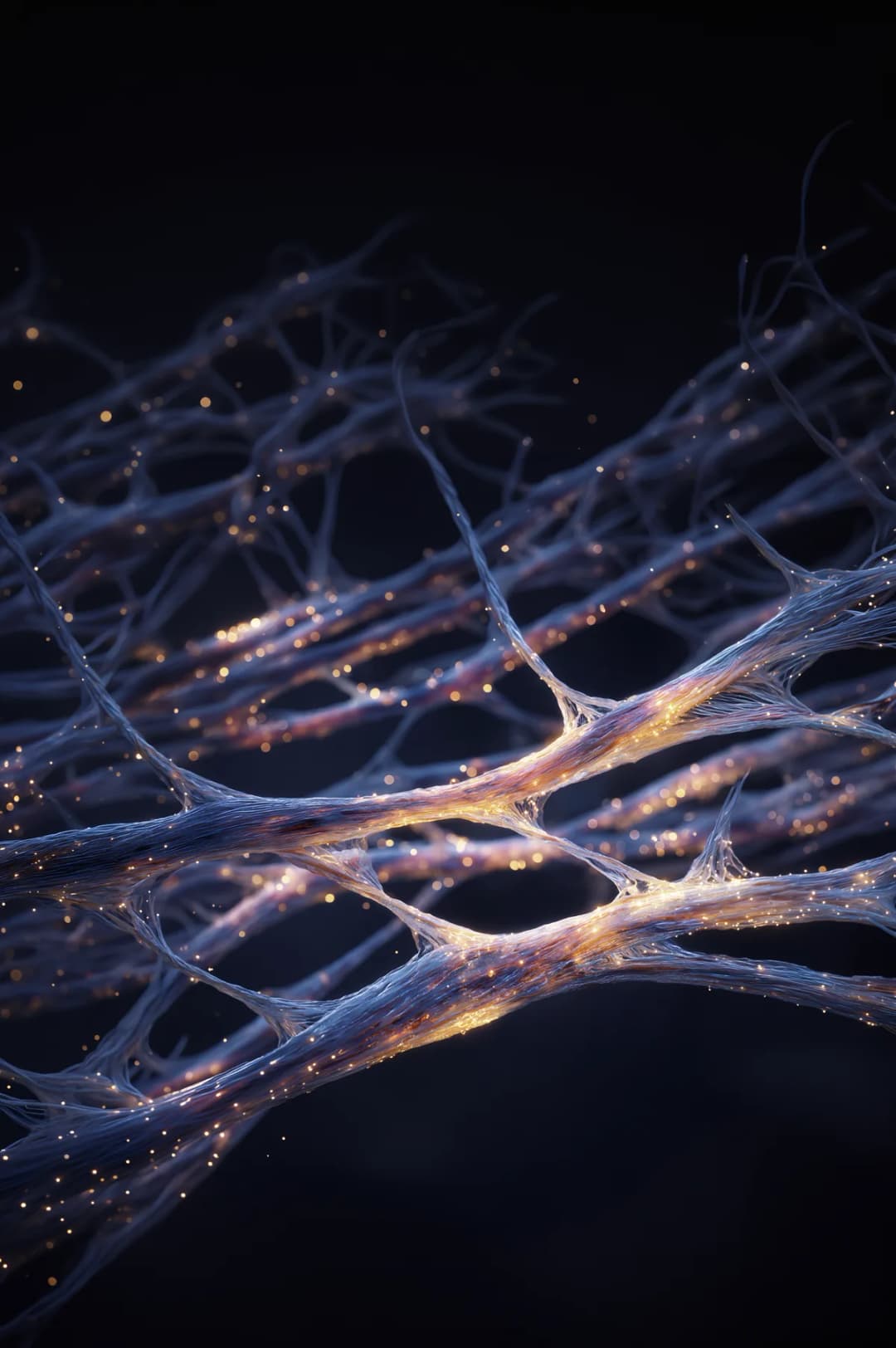 A living network of fascial strands that surrounds and connects every muscle, organ, nerve, and cell